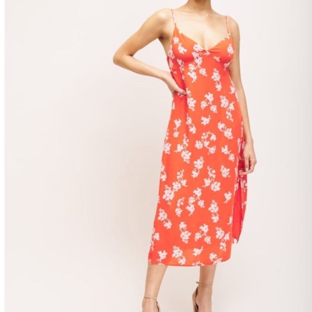 Dynamite red floral slip dress